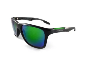 East Village Sporty Putney Square Green Revo Lens Sunglasses