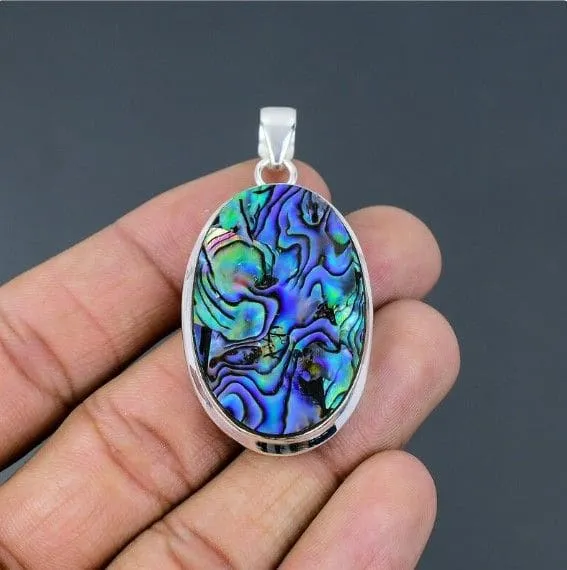 Abalone Shell 925 Sterling Silver Stylish Handmade Pendant