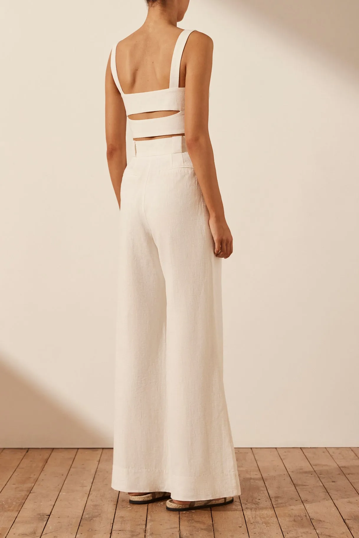 AKUA HIGH WAISTED TAILORED PANT - COCONUT