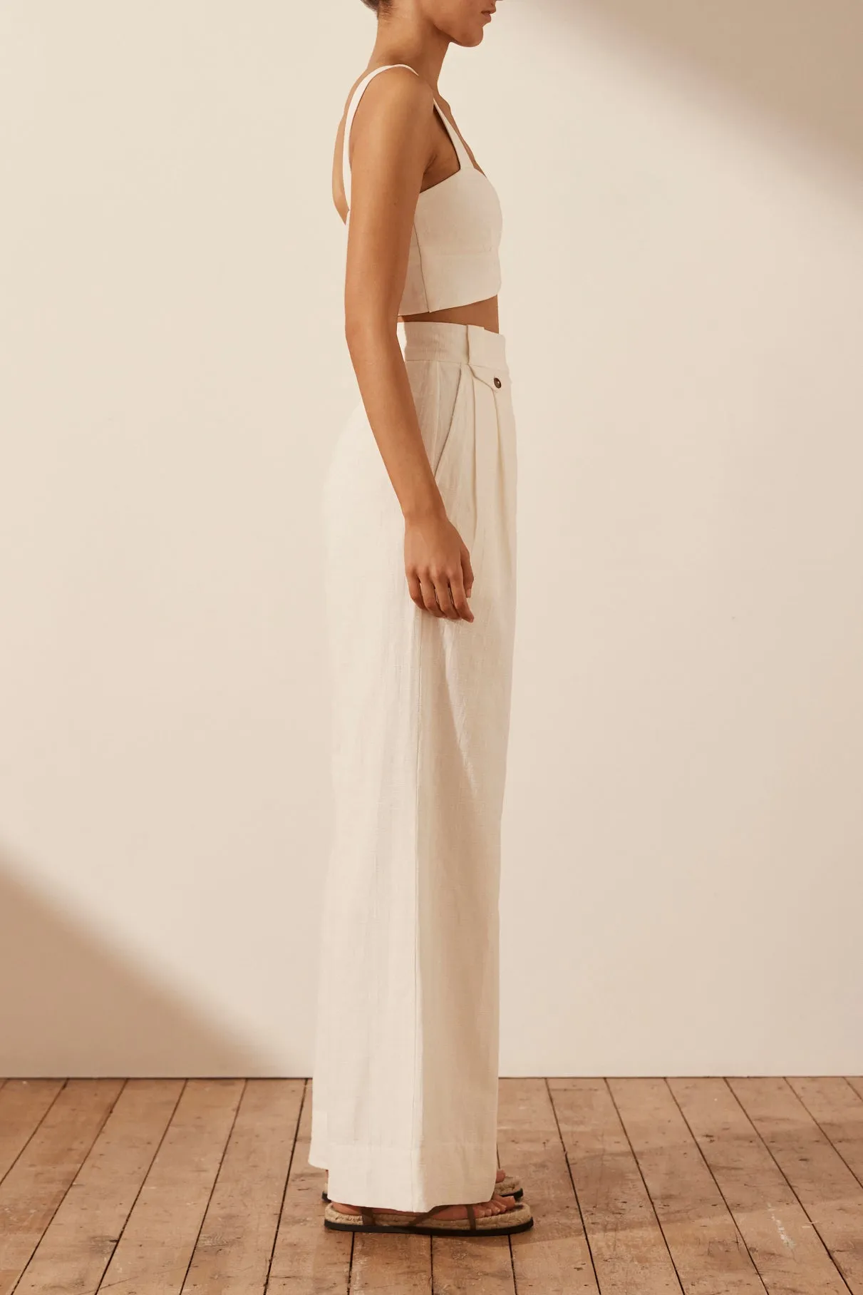 AKUA HIGH WAISTED TAILORED PANT - COCONUT