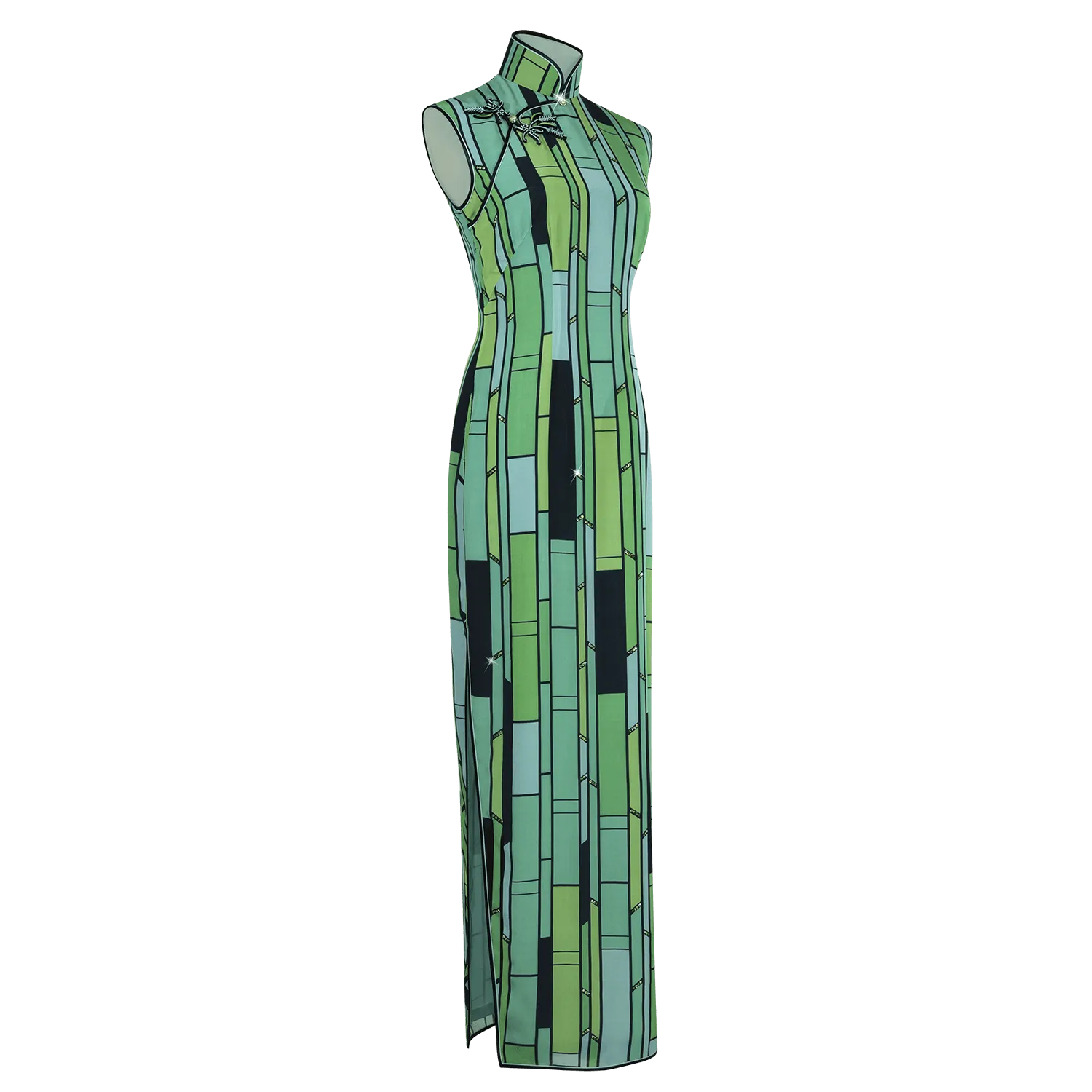 【BAMBOO】Masterpiece Collection Haute Couture 100% Silk Cheongsam (Sleeveless/Tailored Fit)