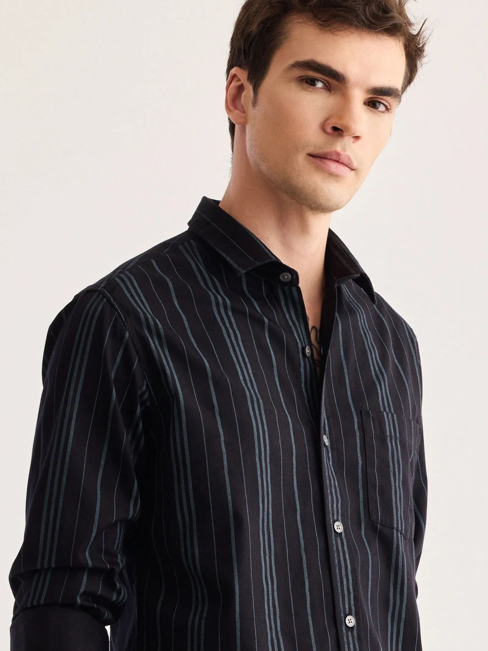 Black Striped Shirt