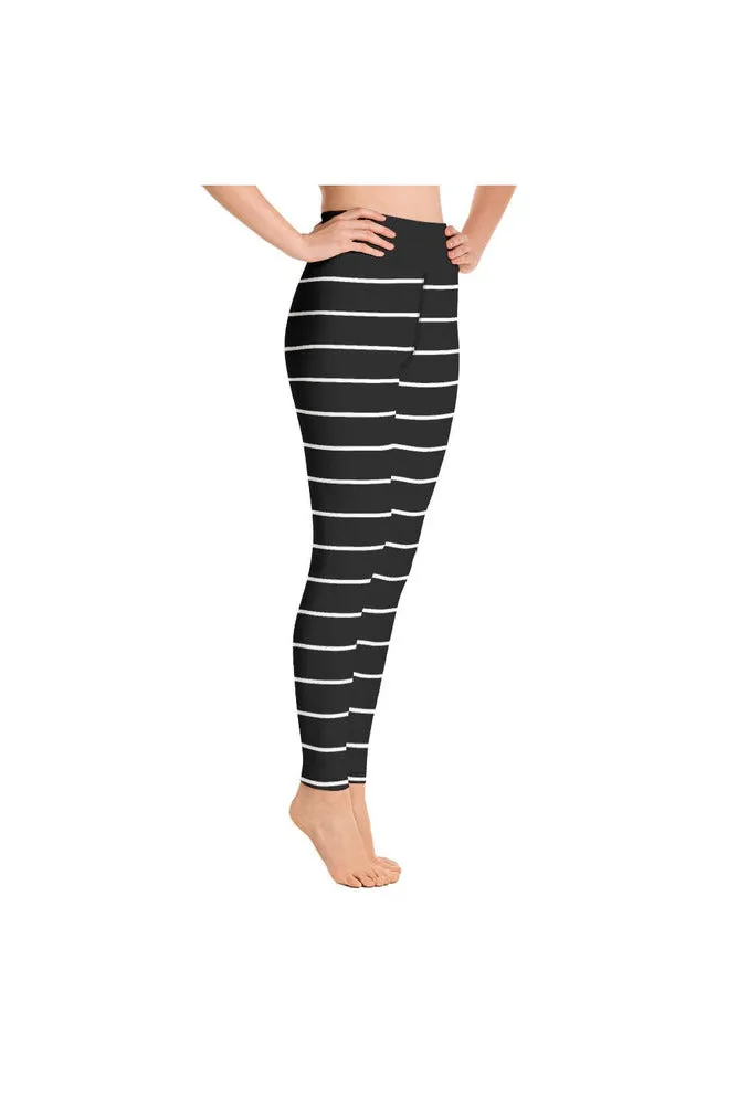 Black Striped Yoga Leggings