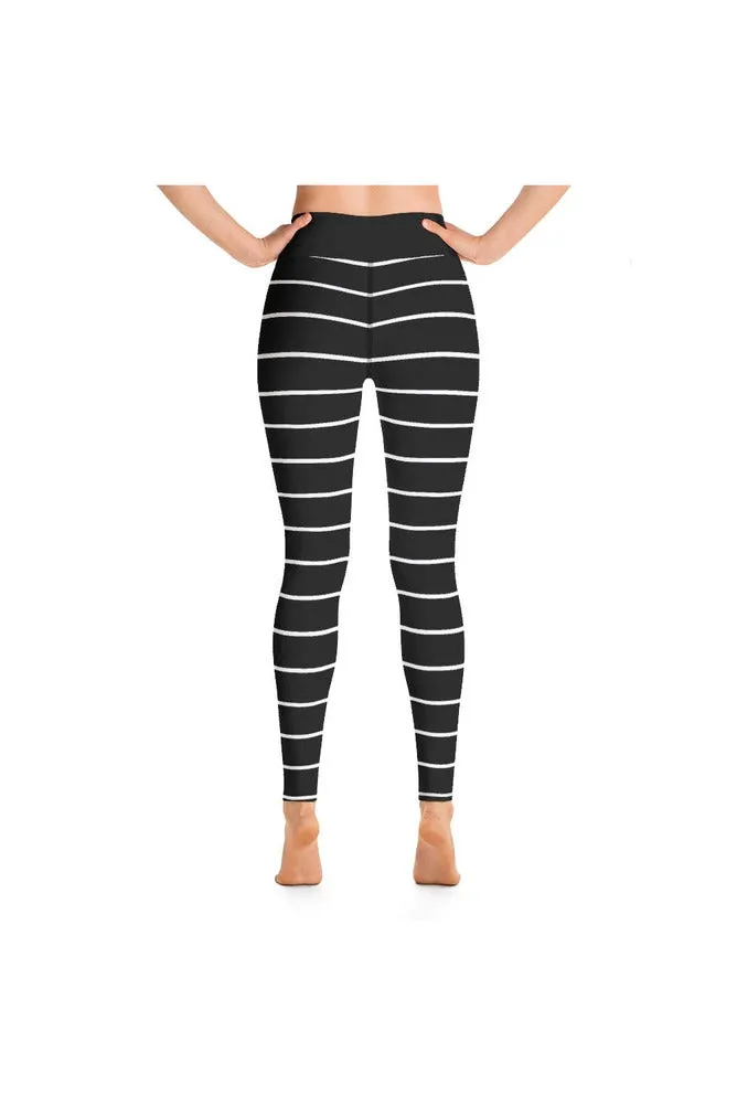 Black Striped Yoga Leggings