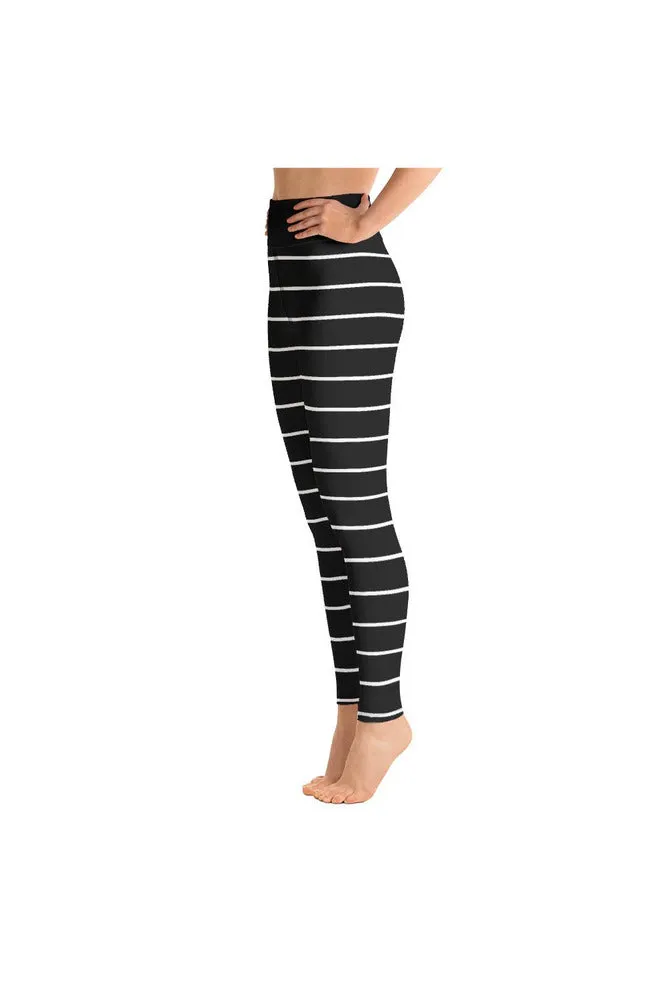 Black Striped Yoga Leggings