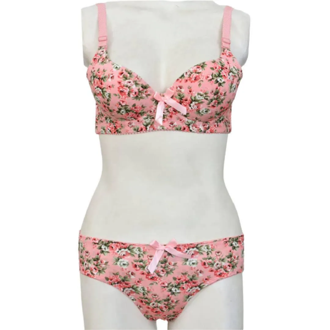 Bra Panty Set Spring Flowers Light Padded Bra and Panty Set Stylish Spring Collection