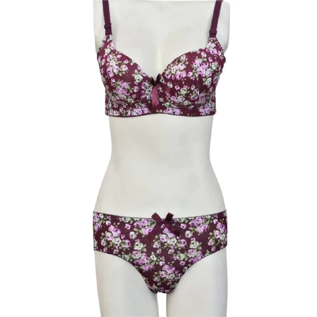 Bra Panty Set Spring Flowers Light Padded Bra and Panty Set Stylish Spring Collection