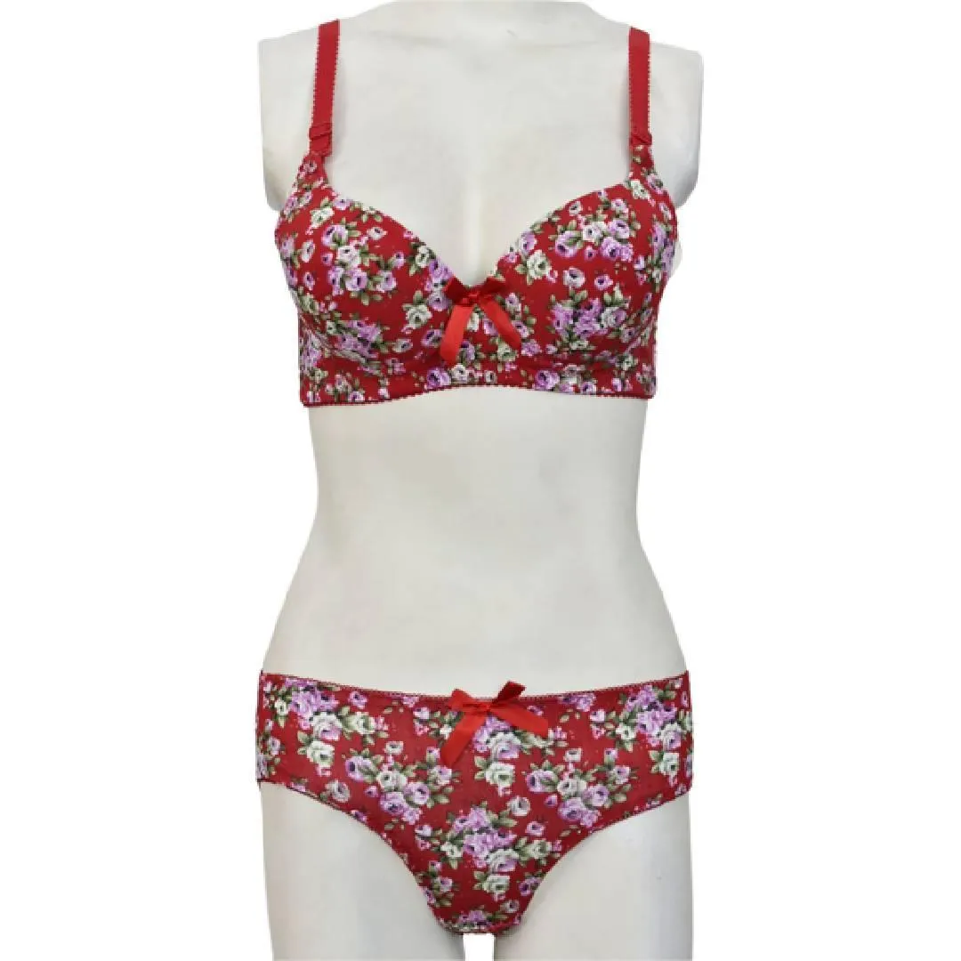 Bra Panty Set Spring Flowers Light Padded Bra and Panty Set Stylish Spring Collection