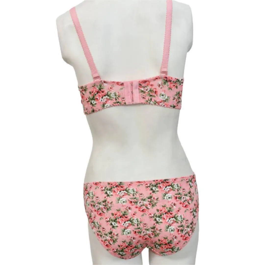 Bra Panty Set Spring Flowers Light Padded Bra and Panty Set Stylish Spring Collection