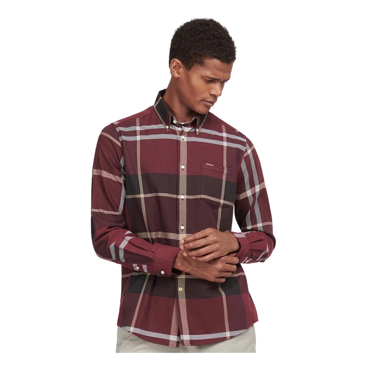 Camicia Barbour Dunoon Tailored Shirt Bordeaux