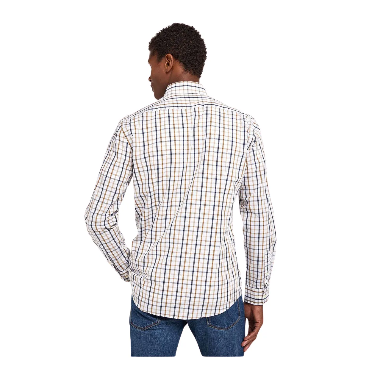 Camicia Uomo Barbour Eldon Tailored Bianco / Blu / Beige