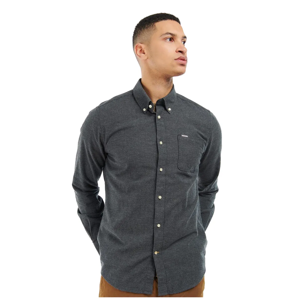 Camicia Uomo Barbour Kenwood Tailored Grigio Scuro