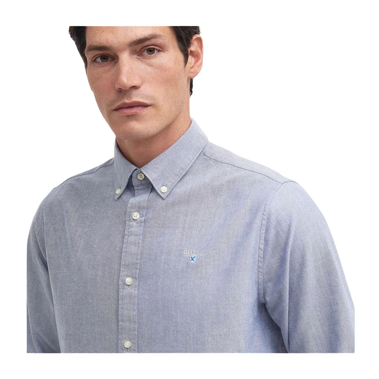 Camicia Uomo Barbour Oxford Tailored Blu Denim