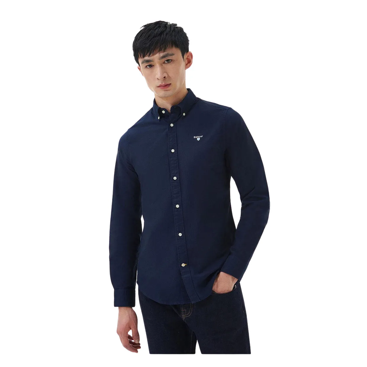 Camicia Uomo Barbour Oxford Tailored Blu