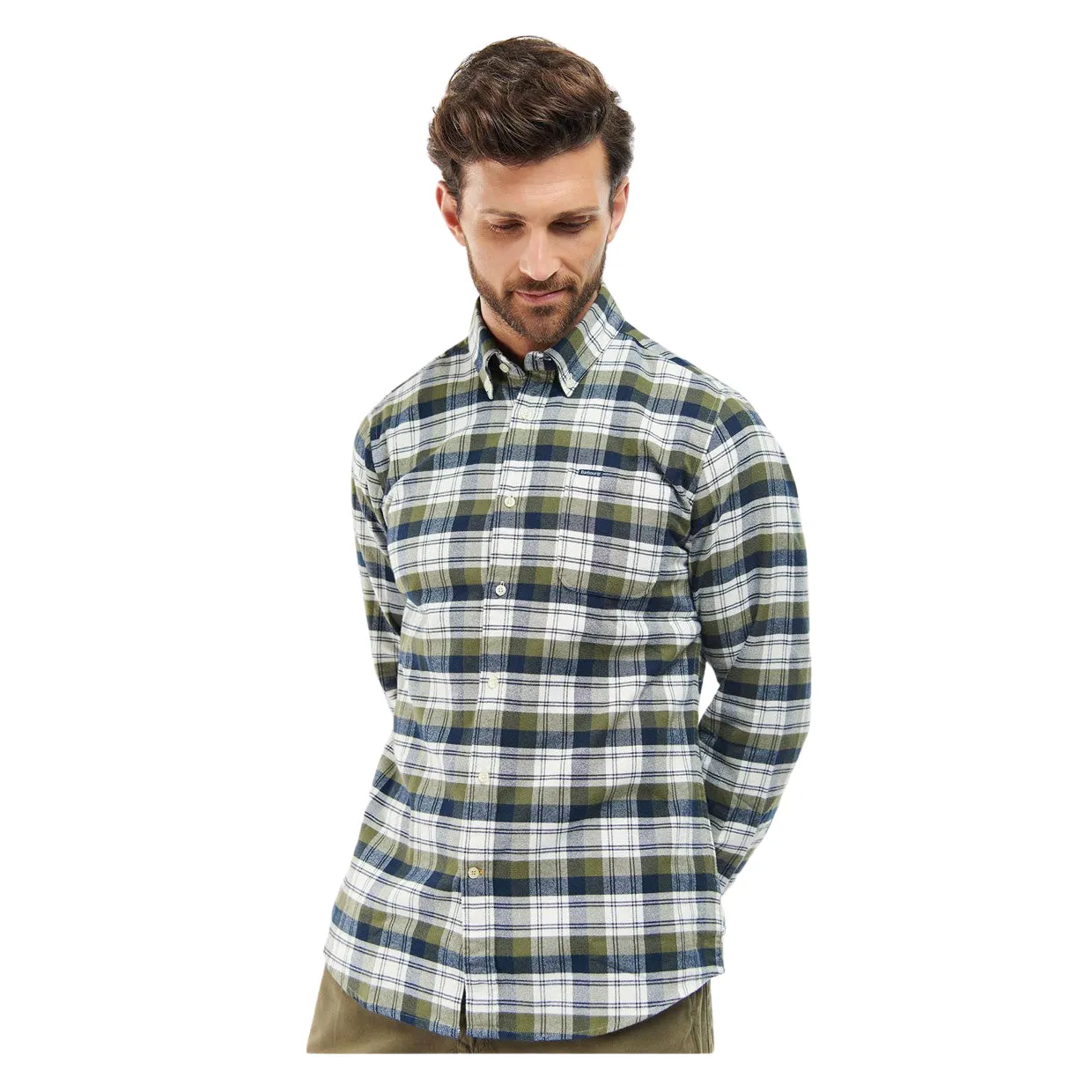 Camicia Uomo Barbour Stonewall Tailored Verde Multicolor