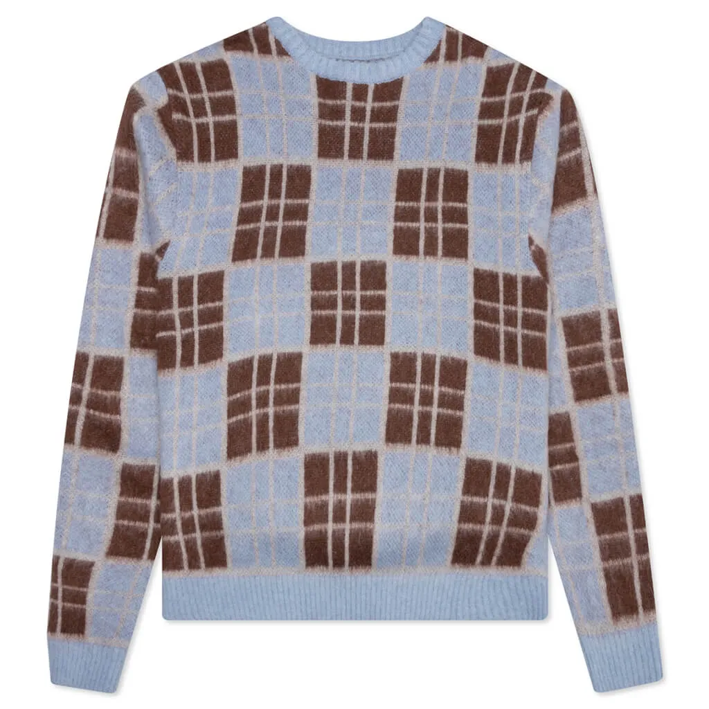 Checked Mohair Sweater - Blue