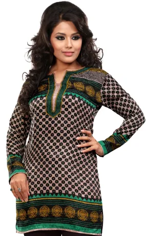 Chic Green Short Kurta Tops – Stylish Ethnic Wear for Women