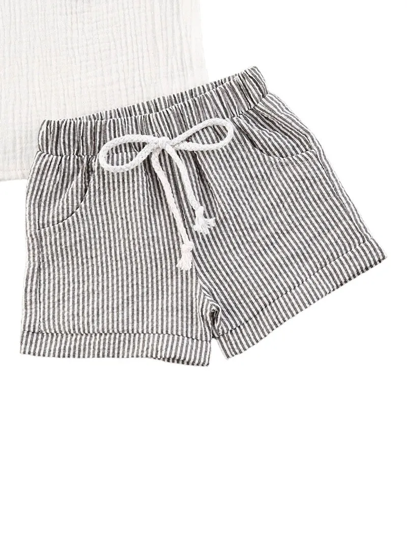 Comfortable Striped Summer Baby Set