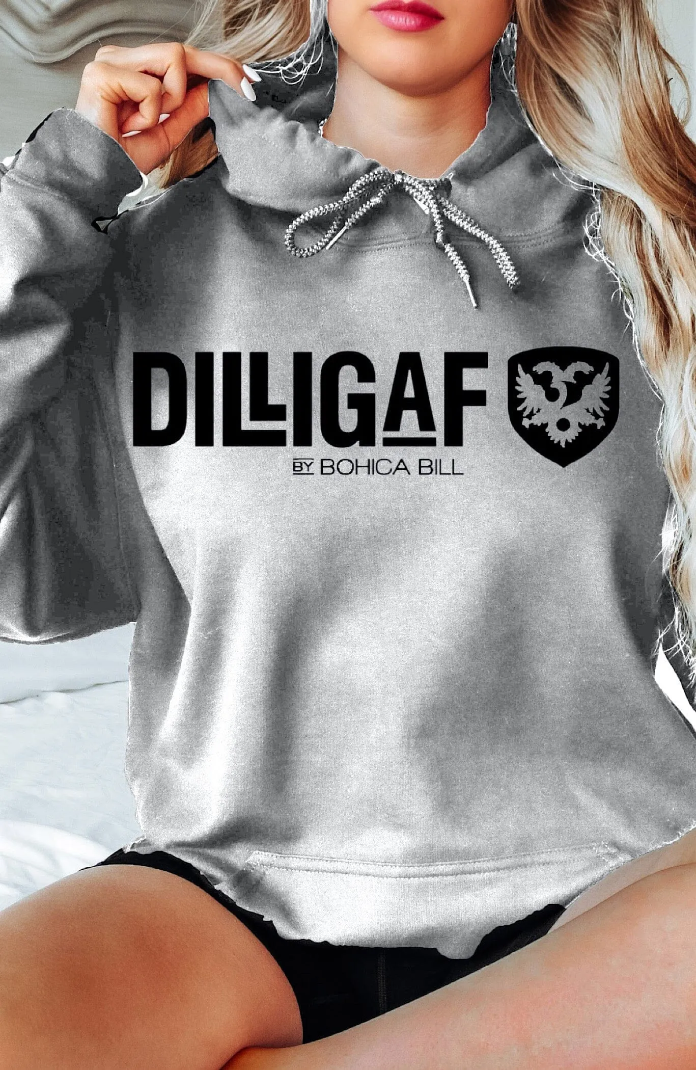 Dilligaf Classic Pullover Hoody Grey & White Variety