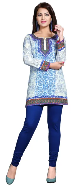 Elegant White India Tunic – Stylish Short Kurti for Women