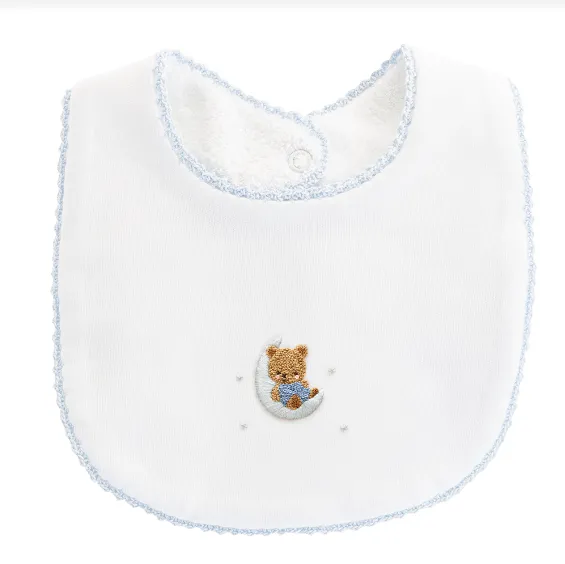 Embroidered Bib - Sleep Tight Bear - Blue