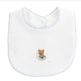 Embroidered Bib - Sleep Tight Bear - Blue