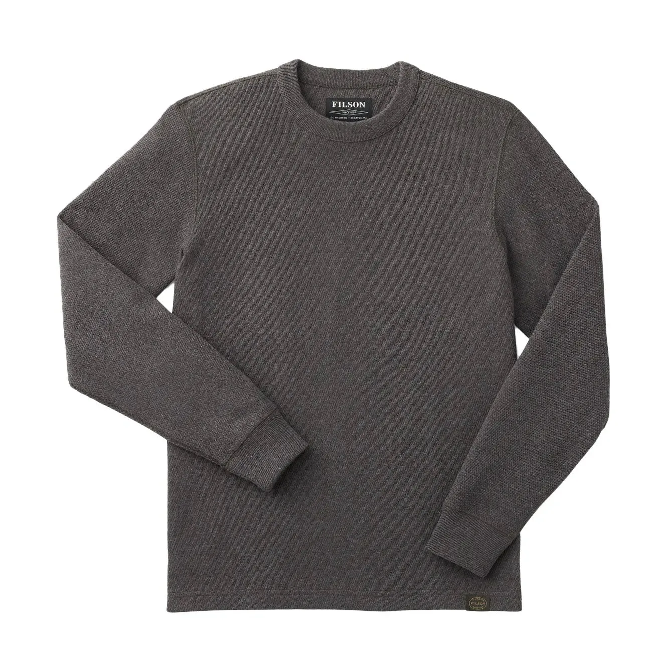 Filson Waffle Knit Thermal Crew Sweat Charcoal