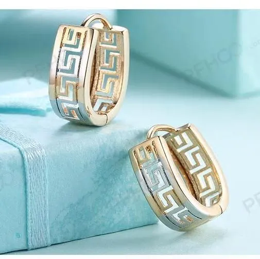 Geometric Hollow Buckle up Stylish Hoop Earring