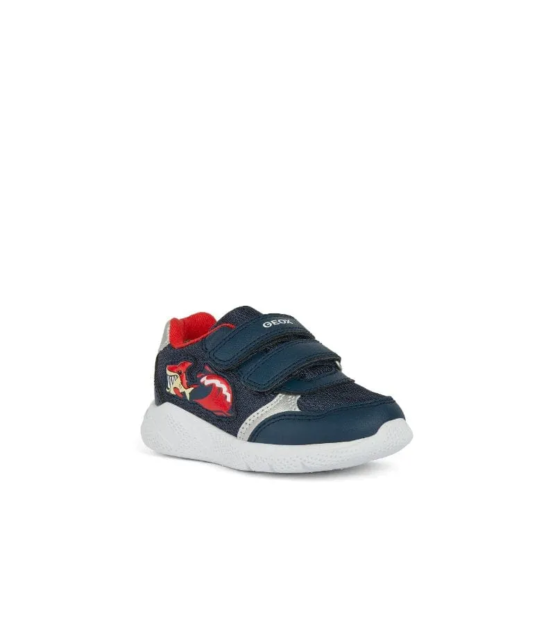 Geox Infant Boys Navy Shark Mesh Casual Sporty Trainer Sprintye - B454UA