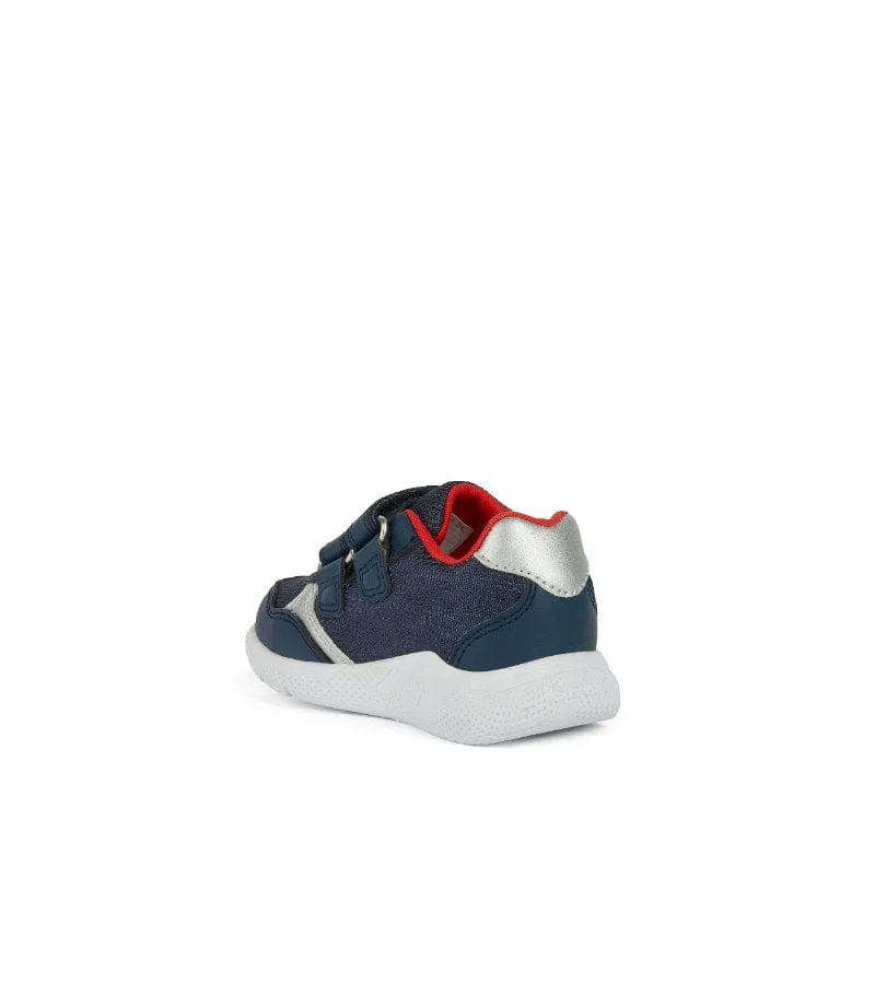 Geox Infant Boys Navy Shark Mesh Casual Sporty Trainer Sprintye - B454UA