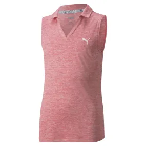 Girl's Heather Sleeveless Golf Polo