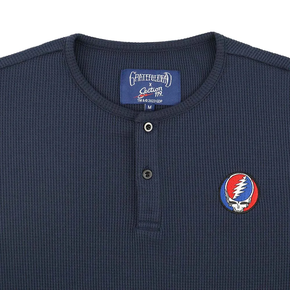 Grateful Dead | Thermal Henley | Navy Steal Your Face