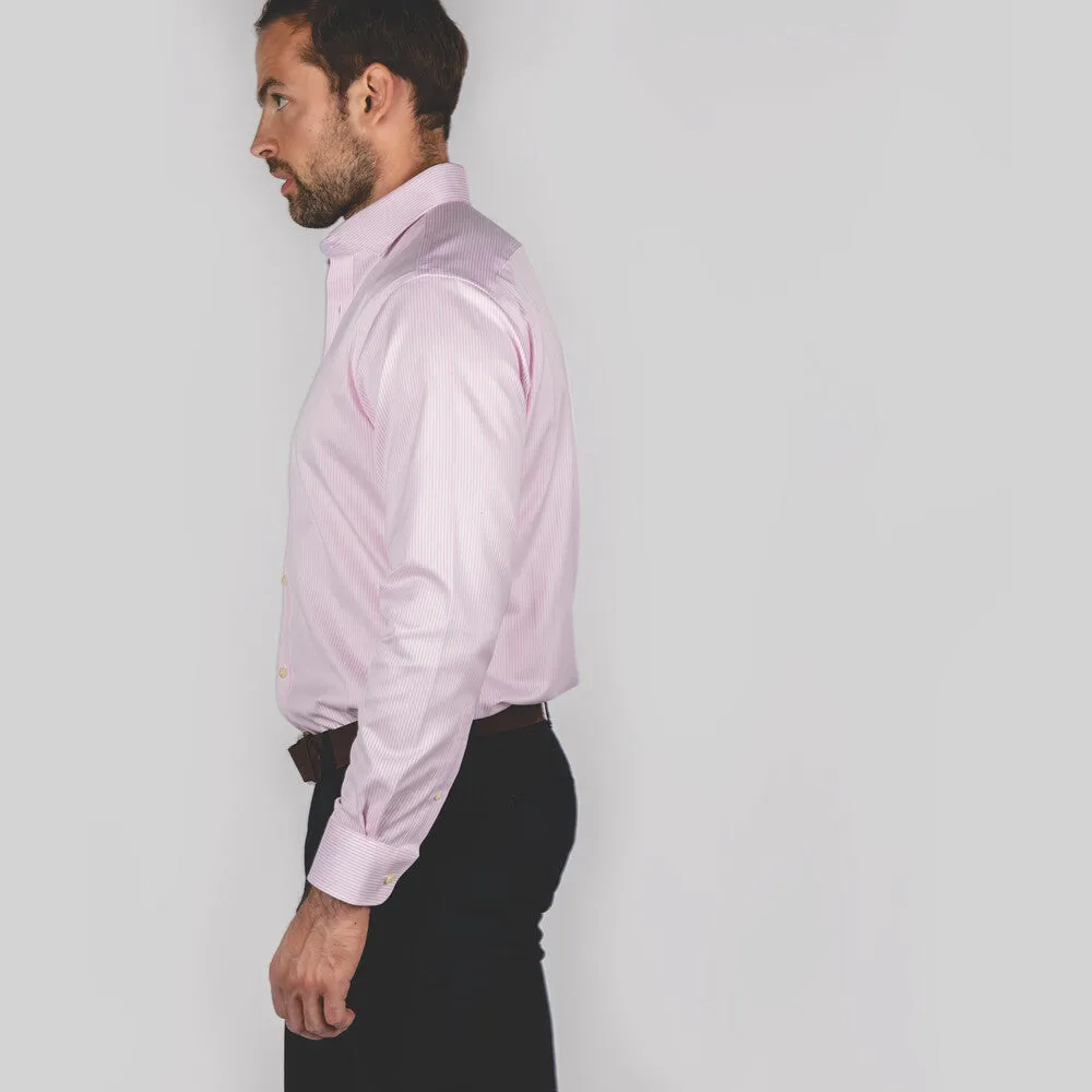 Greenwich Tailored Shirt - Pale Pink Stripe