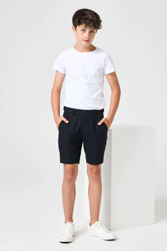 Harrison Tailored Shorts - Black Cotton