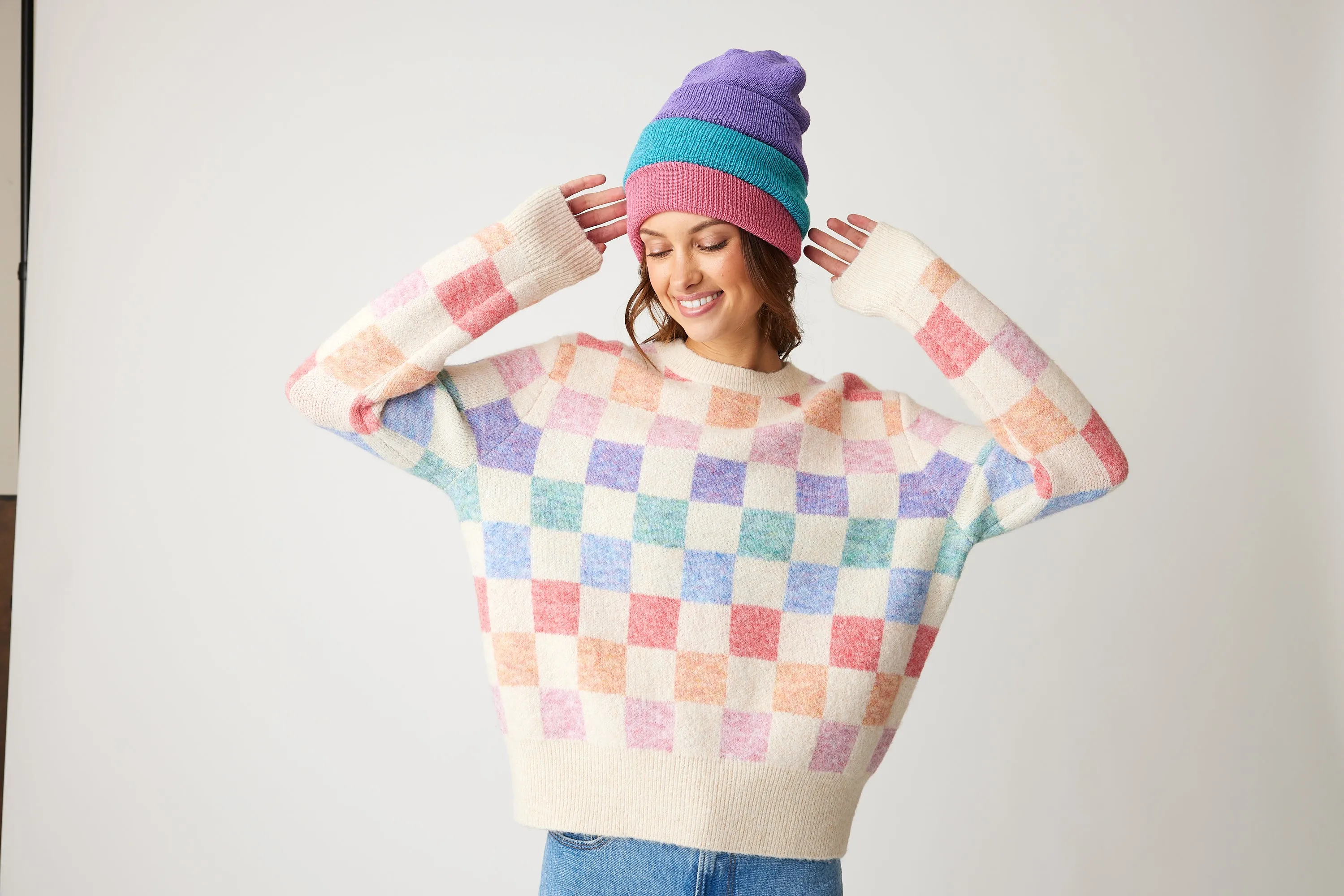 Liliana Checker Sweater