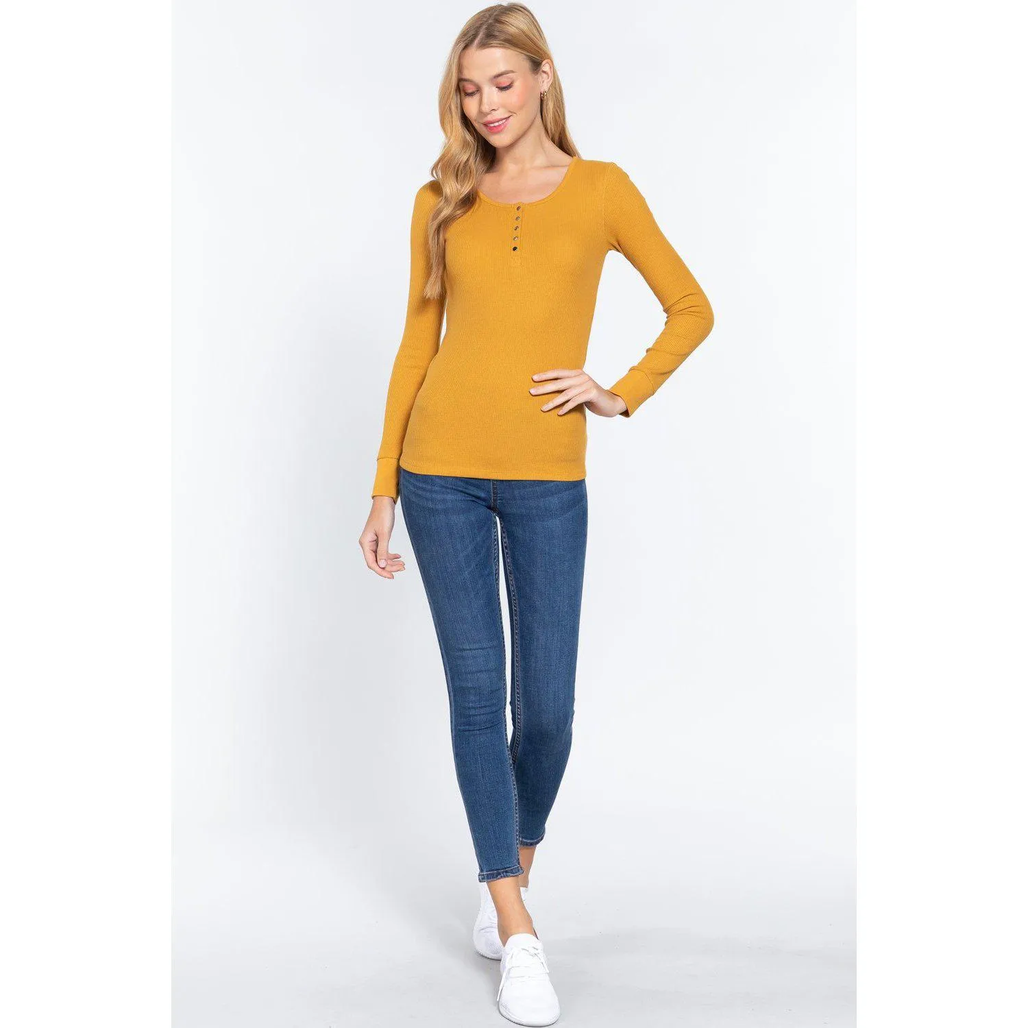 Long Slv Scoop Neck Thermal Top