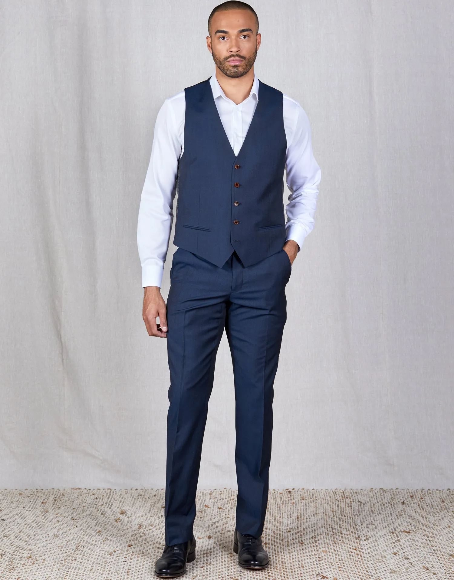 Lotus Blue Contrast Twill Suit Trouser