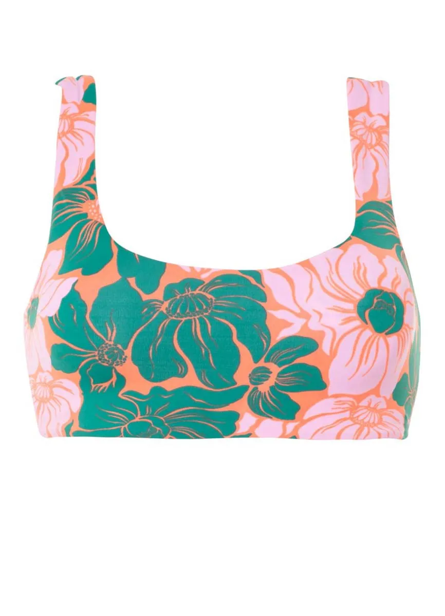 Maaji Floral Stamp Guinea Sporty Bralette Bikini Top