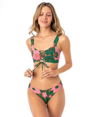 Maaji Floral Stamp Guinea Sporty Bralette Bikini Top