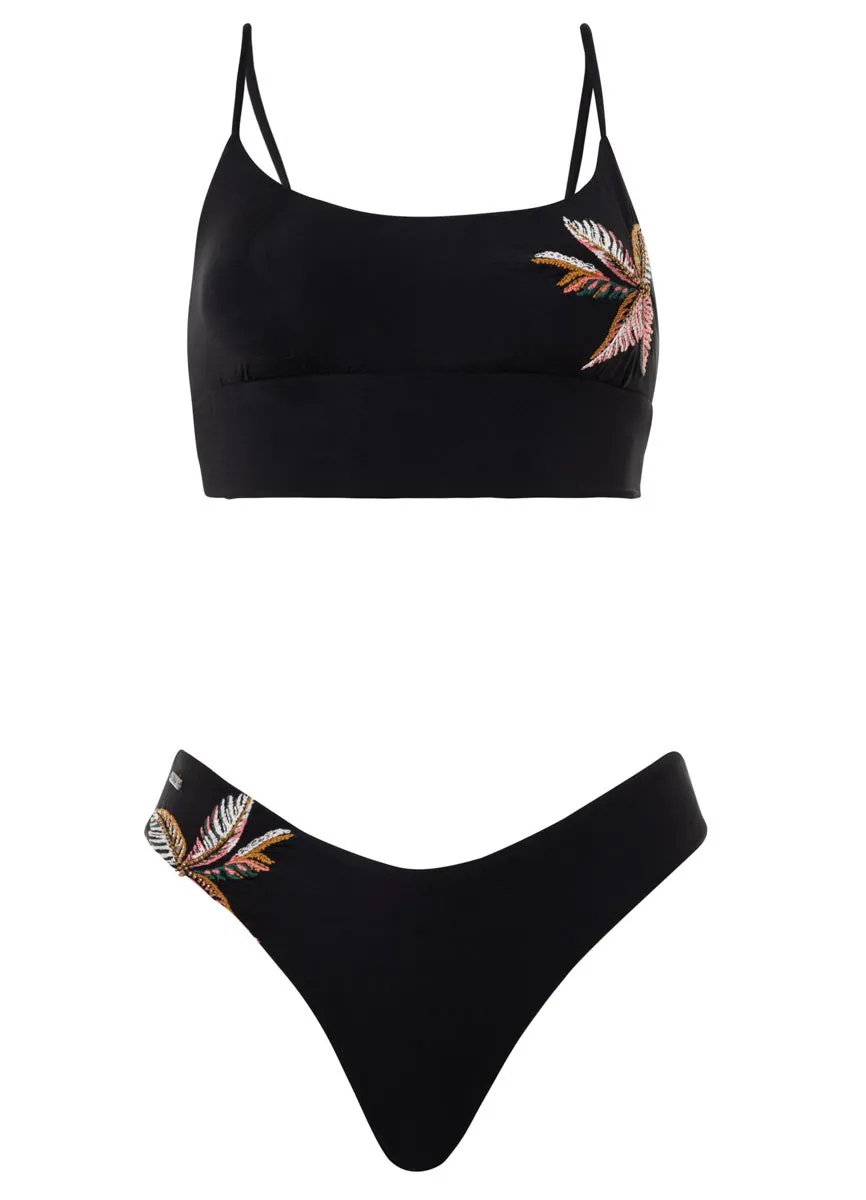 Maaji Ink Black Dinna Sporty Bralette Bikini Top