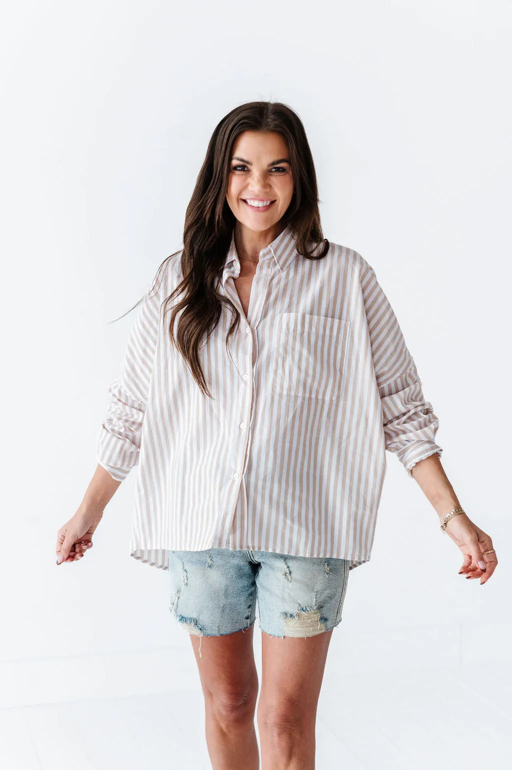 Merritt Striped Button Up