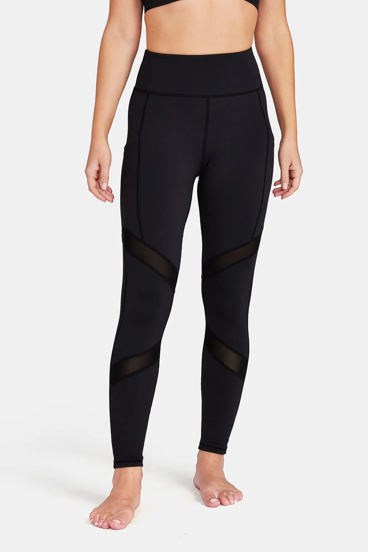 Mesh Panels High-Rise Tight Leggings