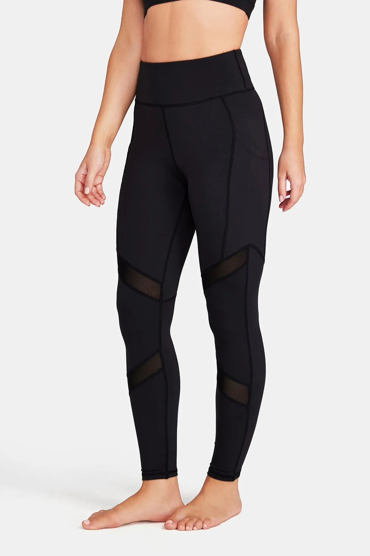 Mesh Panels High-Rise Tight Leggings