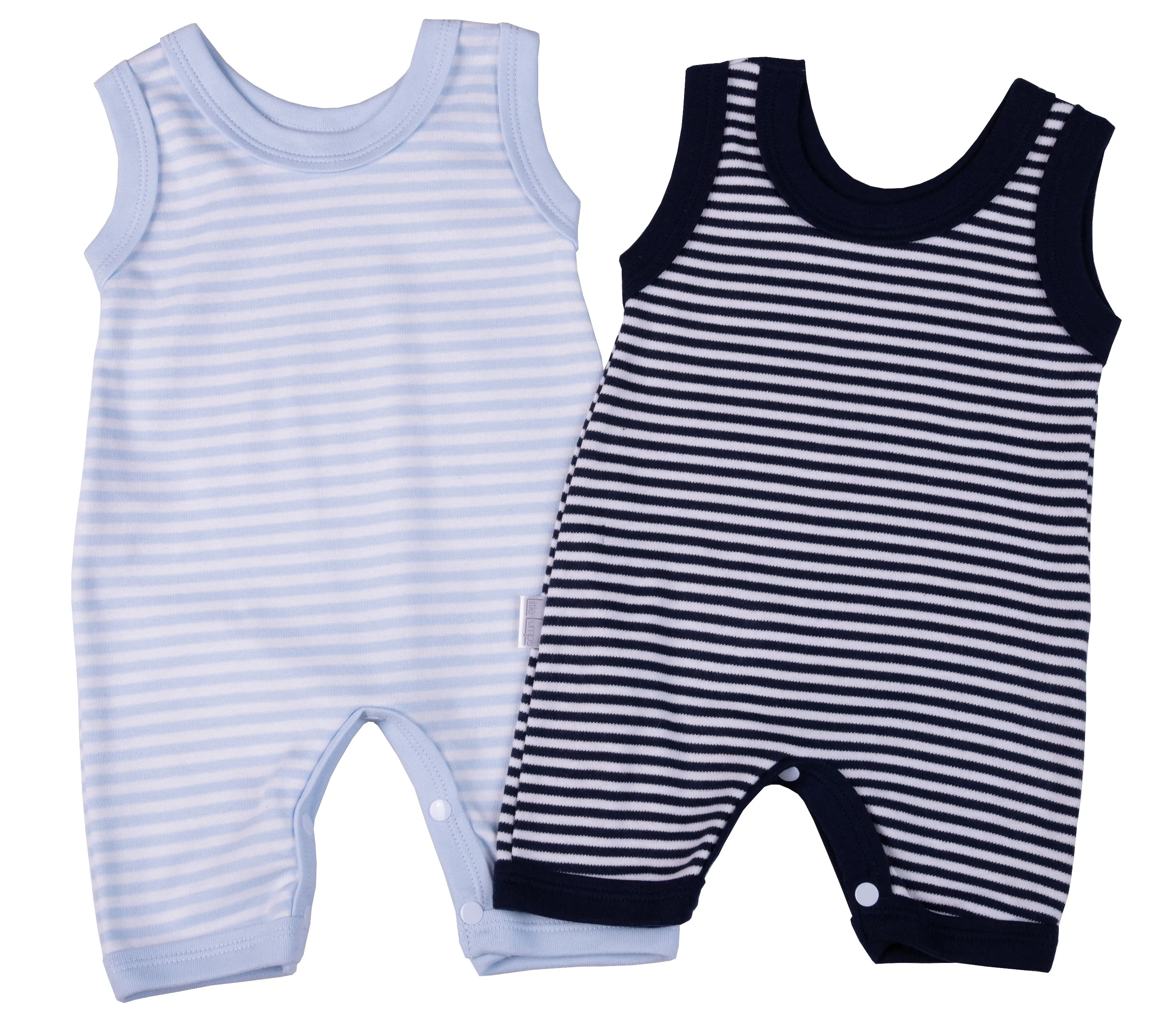 Navy Striped Baby Romper