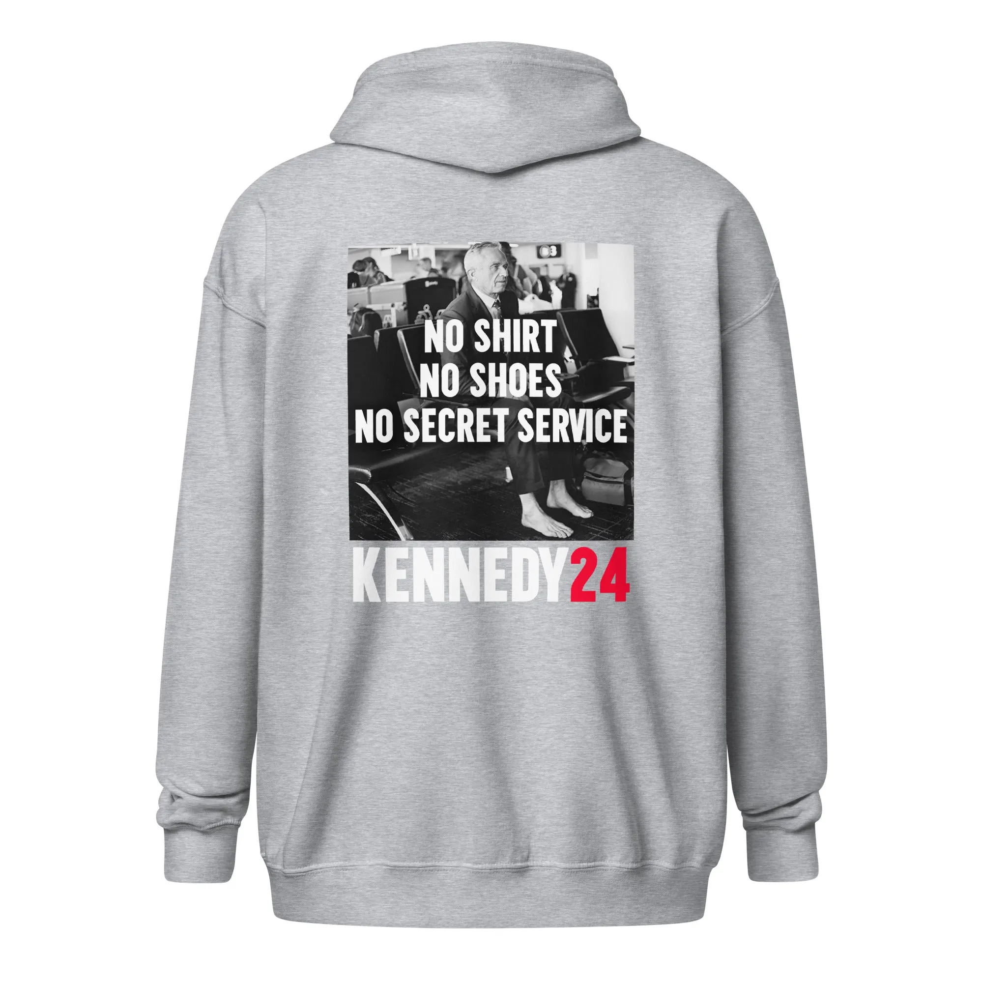 No Shirt, No Shoes, No Secret Service Unisex Zip Hoodie - Dark