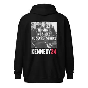 No Shirt, No Shoes, No Secret Service Unisex Zip Hoodie - Dark