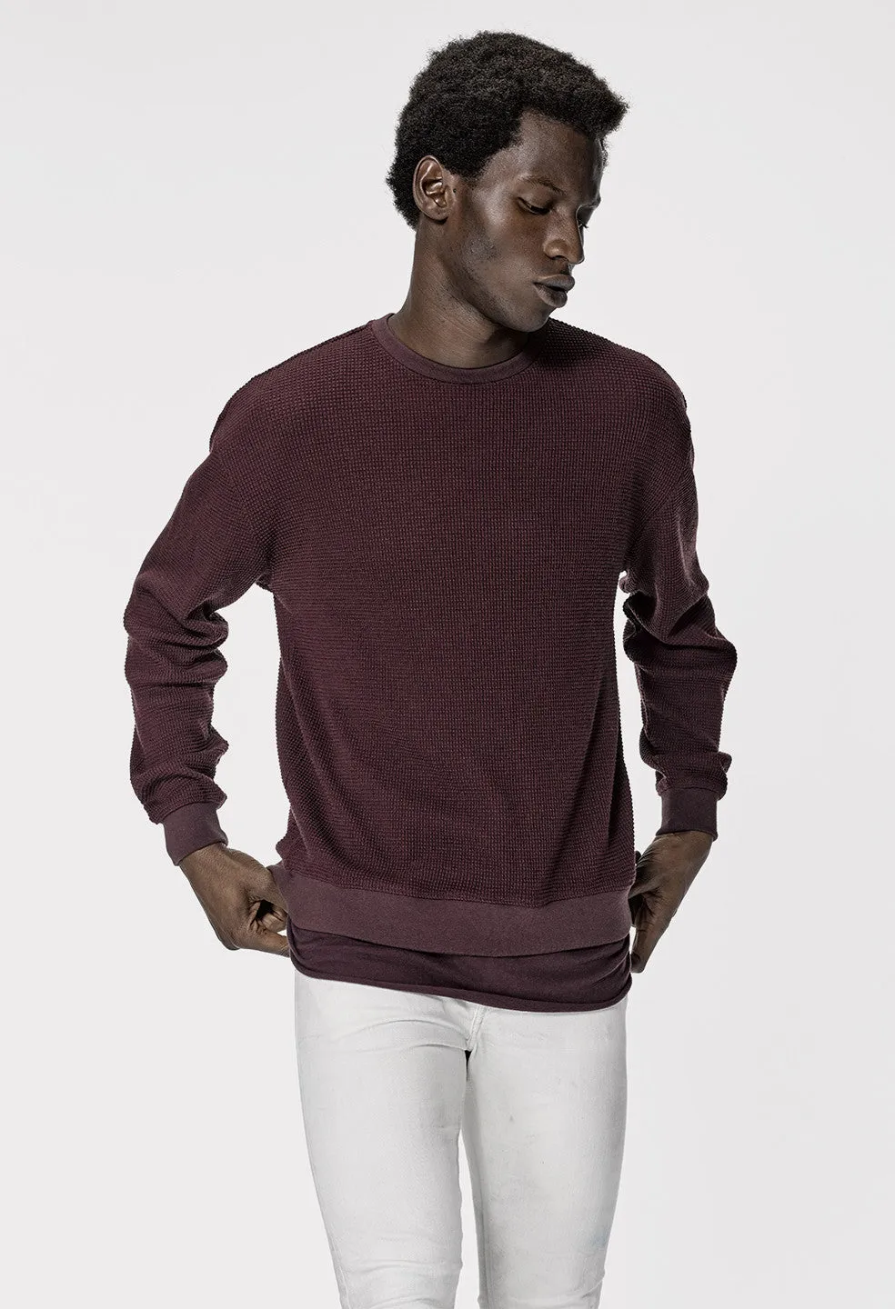 Oversized Thermal Crew / Maroon