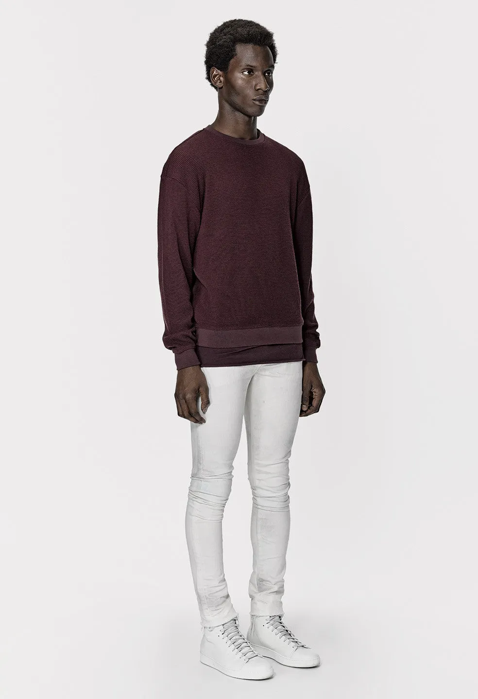 Oversized Thermal Crew / Maroon