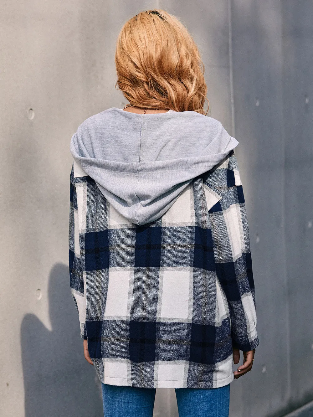 Plaid Boyfriend  Hoodie Jacket