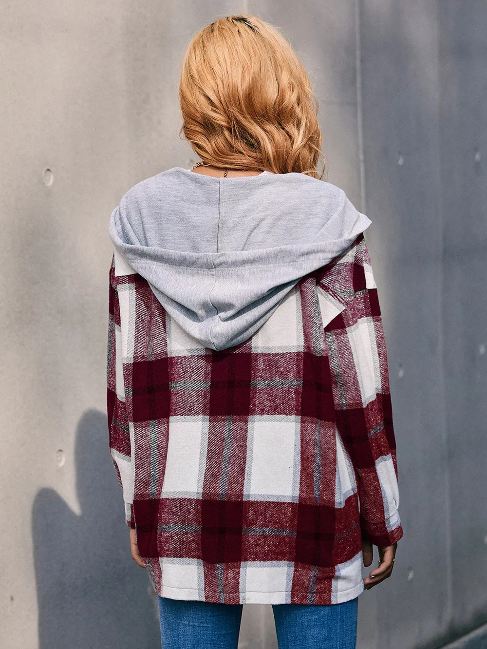 Plaid Boyfriend  Hoodie Jacket